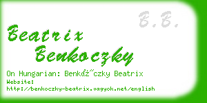 beatrix benkoczky business card